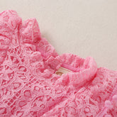 Laci - Baby Girls Lace Romper Long Sleeve